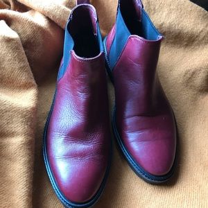 Ecco burgundy leather ankle boots size 37 / 6.5